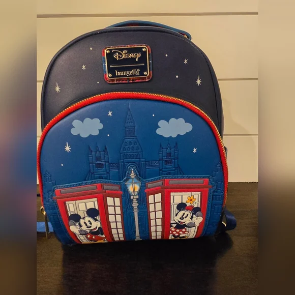 Loungefly | Bags | Loungefly Disney Navy And Red Backpack  display picture 1